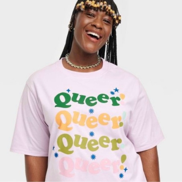 Take Pride Adult Tee Shirt - “Queer” Lilac size Extra Extra Large - Picture 2 of 2